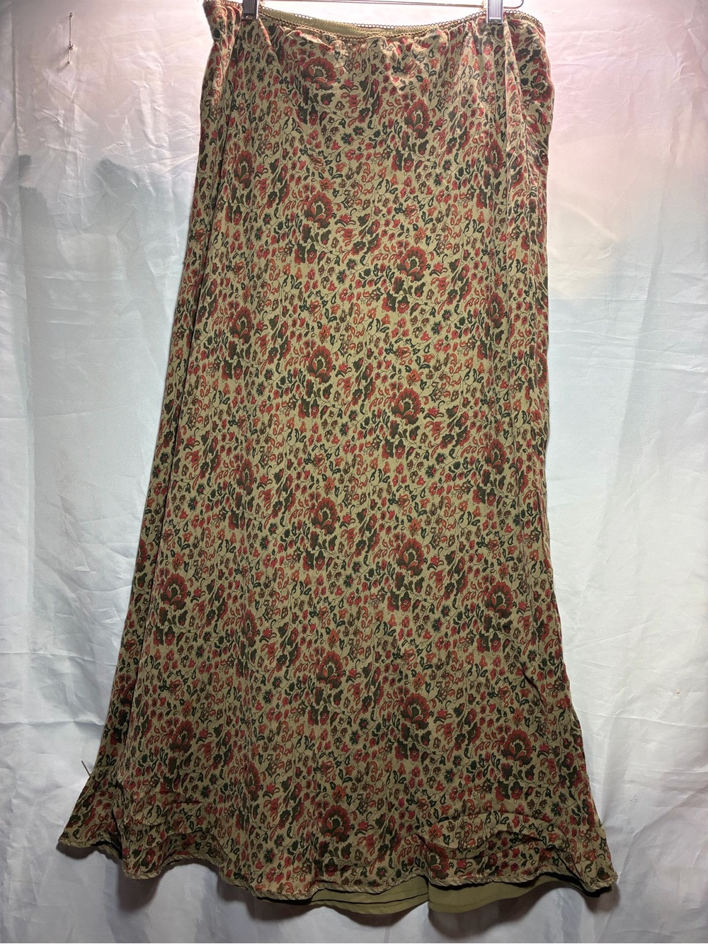 Sundance Floral Maxi Skirt in Olive and Rust Tones - Picture 11 of 11